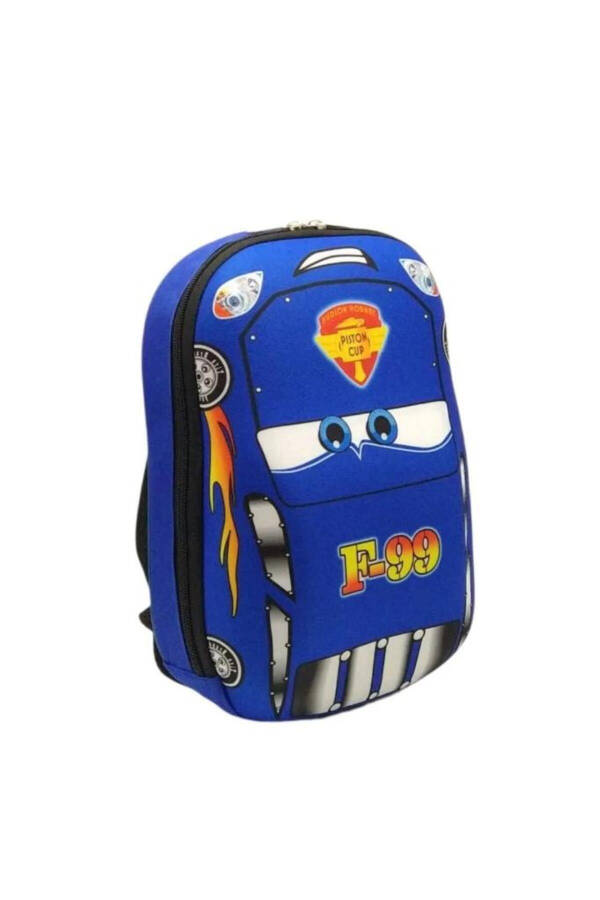 Bolalar bog'chasi va maktabgacha ta'lim muassasasi bolalar uchun orqa maktab sumkasi Cars F99 (ko'k) 3-6 yosh 5D relyefli 33CM - 2