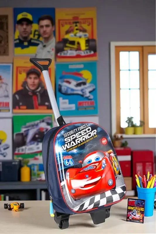 Bolalar bog'chasi, yasli, bolalar chamadani, ryukzak, tortma, g'ildirakli - Qora - 2