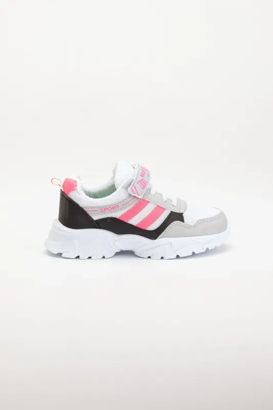 Bolalar Kulrang Qora 2 Band Velcro Elastik Yengil Nafas Oluvchi Unisex To'rli Sneaker Sport Oyoq Kiyimi-Kulrang - 5