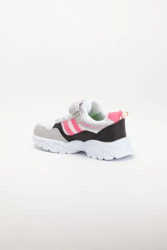 Bolalar Kulrang Qora 2 Band Velcro Elastik Yengil Nafas Oluvchi Unisex To'rli Sneaker Sport Oyoq Kiyimi-Kulrang - 7
