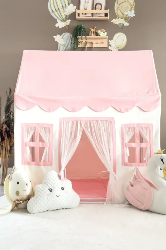 Bolalar o'yin uyi Pushti rangli o'yin chodiri o'yin maydoni - 7