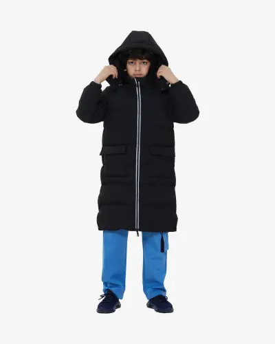 Bolalar Parka Kurtkasi - QORA - 1