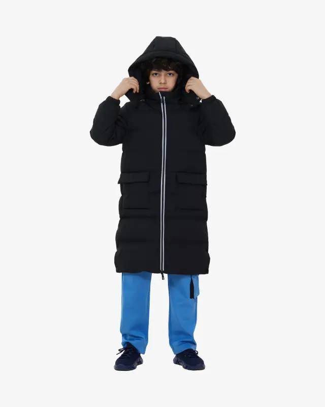 Bolalar Parka Kurtkasi - QORA - 7SABER