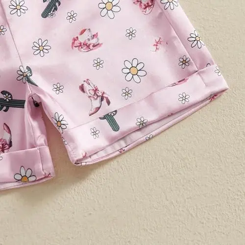 Bolalar Qizaloq Bola Satin Pijama Komplekti Qisqa yengli Tugmali Ko'ylak va Shortiklar Pjlar Yozgi Uyqu Kiyimi Tun Kiyimi - 7