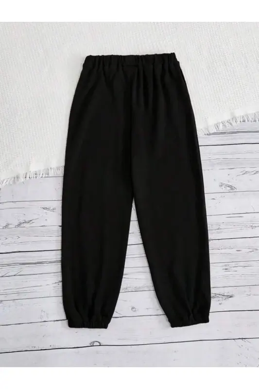 Bolalar Qora Kulrang 2 qismli Jogger sport shimlar - qora kulrang1 - 4