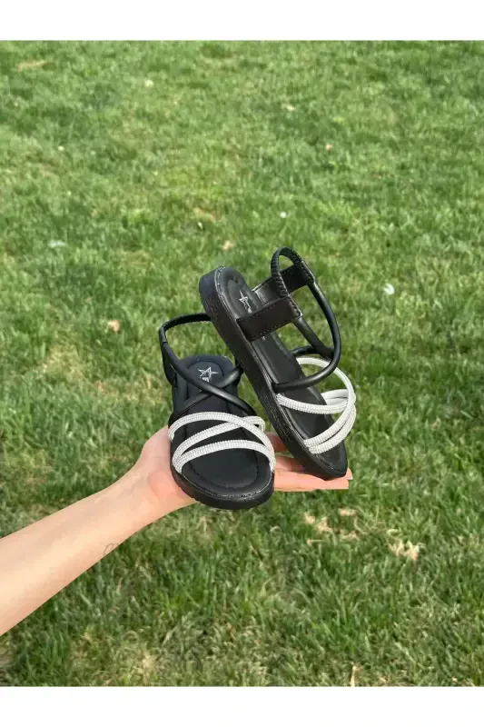 Bolalar sandaleti, Chaqaloq sandaleti, To'y poyafzali, Sirpanmaydigan yozgi zamonaviy bolalar poyafzali - Metall rangli - 5