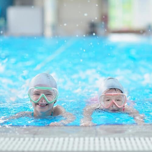 Bolalar suzish niqobi - 180° burchakka ega bolalar uchun tumanlanmaydigan sho'ng'in niqobi, burun qopqog'i va mato tasmasi bilan 4-14 yoshli bolalar uchun oqmaydigan suzish va sho'ng'ish ko'zoynagi - 7