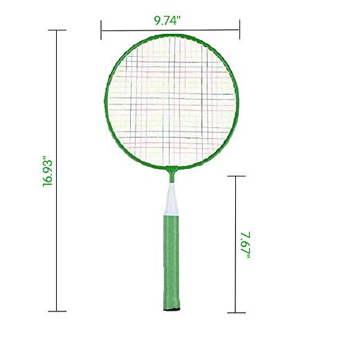 Bolalar uchun 1 juft Badminton Raketkasi, Bolalar uchun ichki/tashqi sport o'yinlari uchun Neylon qotishma bardoshli Badminton Raketkasi to'plami (4 badminton va 2 stol tennisi o'z ichiga oladi) - 4