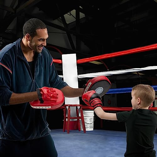 Bolalar uchun 3-da 1 boks qo'lqoplari va zarb berish moslamalari to'plami, sport boks qo'lqoplari boks moslamalari qo'l bog'ichlari bilan, bolalar boks jihozlar to'plami MMA, karate, muay-tay, taekvondo uchun - 2