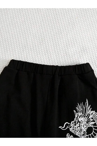 Bolalar uchun ajdarho naqshli jogger shim - 3