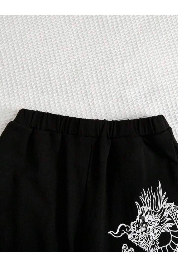 Bolalar uchun ajdarho naqshli jogger shim - 3