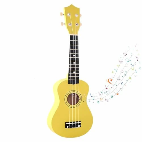 Bolalar uchun akustik gitara, Jakeloo 21 Dyumli yog'och akustik gitara bolajonlar uchun o'yinchoq gitara bolalar uchun gitara musiqa asboblari 3-9 yoshli o'g'il va qiz bolalar uchun ideal sovg'a (sariq) - 21