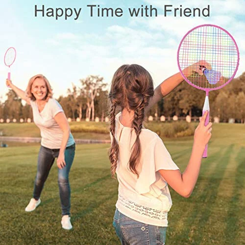 Bolalar uchun badminton raketkalari, 12 ta 1 ta volan, raketka sportlari to'plami, bolalar, professional, yangi boshlanuvchilar uchun yengil tashish sumkasi bilan, ichki va tashqi sport o'yinlari - 3