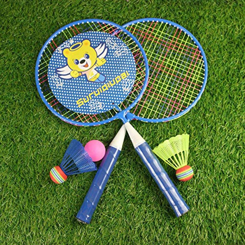 Bolalar uchun Badminton Raketkasi 1 juft, Neylon Qotishmali Bardoshli Badminton Raketkasi To'plami Bolalar uchun Ichki/Tashqi Sport O'yini (4 Badminton va 2 Stol Tennisi bilan) - 5