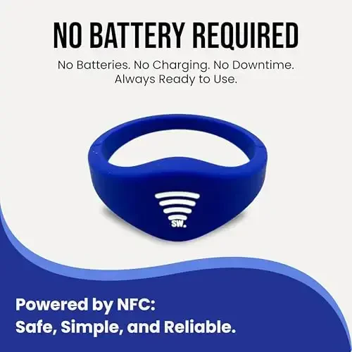 Bolalar uchun ID bilaguzuk – O'rnatilgan NFC xavfsizlik bilaguzuk, Favqulodda aloqa ma'lumotlari uchun slip-on bolalar ID tasmasi, suv o'tkazmaydigan silikon, GPS emas, bilak yoki to'piqda taqing, mavzu parklari, sayohat va plyajlar uchun ideal - 5