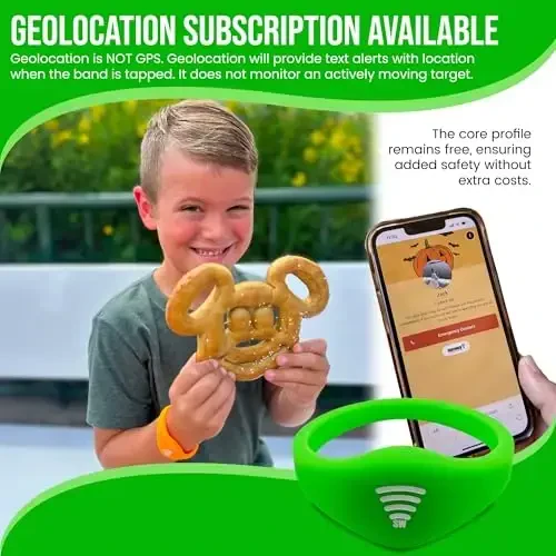 Bolalar uchun ID bilaguzuk – O'rnatilgan NFC xavfsizlik bilaguzuk, favqulodda aloqa ma'lumotlari uchun slip-on bolalar ID tasmasi, suv o'tkazmaydigan silikon, GPS emas, bilak yoki to'piqda taqing, tematik parklar, sayohat va plyajlar uchun ideal - 7