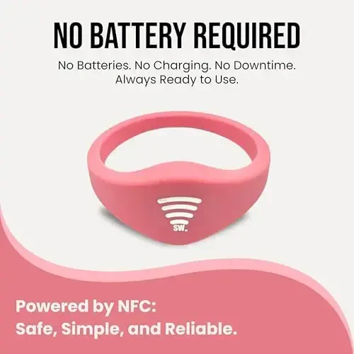 Bolalar uchun ID bilaguzuk – O'rnatilgan NFC xavfsizlik bilaguzuk, favqulodda holatlar uchun bolalar ID tasmasi, suv o'tkazmaydigan silikon, GPS emas, bilak yoki to'piqda taqing, tematik parklar, sayohat va plyajlar uchun ideal - 5