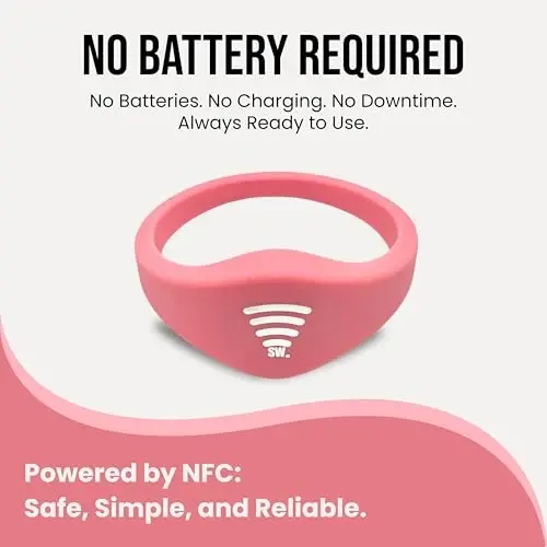 Bolalar uchun ID bilaguzuk – O'rnatilgan NFC xavfsizlik bilaguzuk, favqulodda holatlar uchun bolalar ID tasmasi, suv o'tkazmaydigan silikon, GPS emas, bilak yoki to'piqda taqing, tematik parklar, sayohat va plyajlar uchun ideal - 5