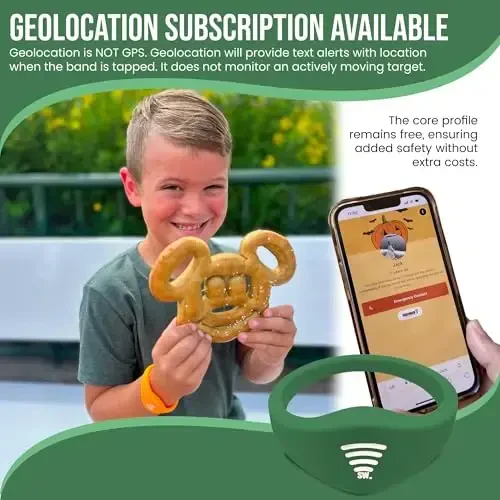 Bolalar uchun ID bilaguzuk – O'rnatilgan NFC xavfsizlik bilaguzuk, favqulodda vaziyatlarda aloqa ma'lumotlari uchun slip-on bolalar ID tasmasi, suv o'tkazmaydigan silikon, GPS emas, bilak yoki to'piqda taqing, tematik parklar, sayohat va plyajlar uchun ideal - 7