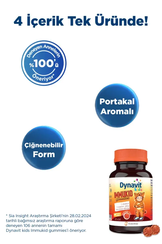 Bolalar uchun Immukid Jeli 60 dona apelsin ta'mli chaynaladigan - 3