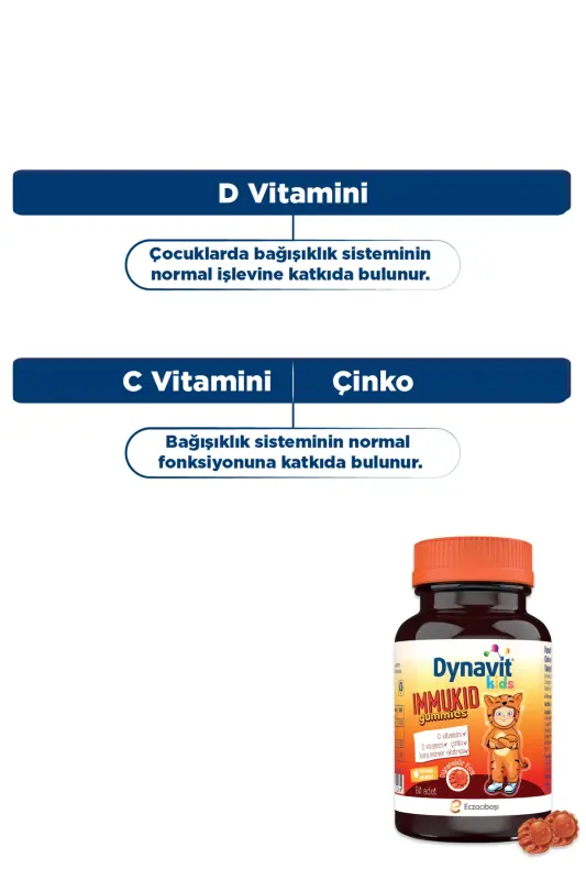Bolalar uchun Immukid Jeli 60 dona apelsin ta'mli chaynaladigan - 7