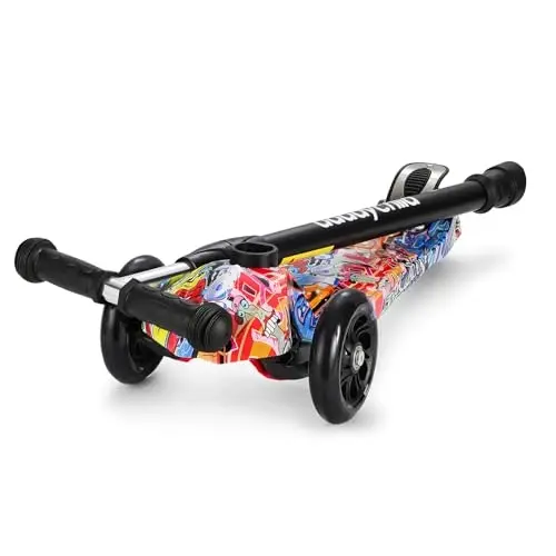Bolalar uchun Kick Scooter, Bolalar uchun 3 g'ildirakli Scooter, Bola/Go'daklar o'yinchog'i, Sozlanishi mumkin balandlik, Sirpanishga qarshi platforma, Yaltiroq g'ildirak chiroqlari, 3-12 yoshli o'g'il bolalar/qizlar uchun - 3