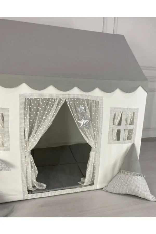 Bolalar uchun kulrang o'yin uyi chodiri o'yin maydoni - 5