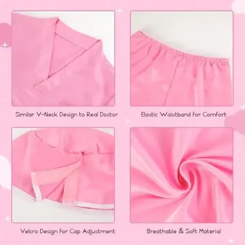 Bolalar uchun Meland Doctor Kostyumi - Bolalar uchun халат ва сумкаси билан шифокор формаси, Хэллоуин учун шифокор либоси, касб куни рол ўйнаш - 4