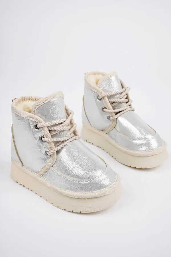 Bolalar uchun mo'ynali ichki qoplamasi bilan kundalik mini botlar. - 2