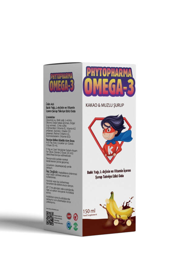 Bolalar uchun Omega 3 Multi sirop Kakao va Banana ta'mli 150 ml - 1