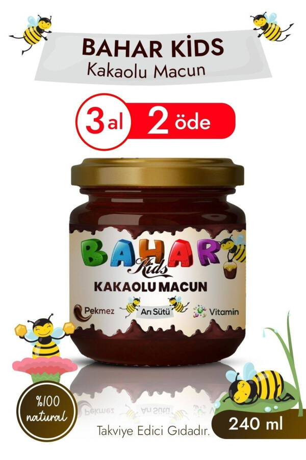 Bolalar uchun Pasta Shokoladli Pekmez Ishtahani Ochuvchi Propolis Vazn Olishga Yordam Beruvchi Ari Suti Asal Vitamin (240gr) - 1