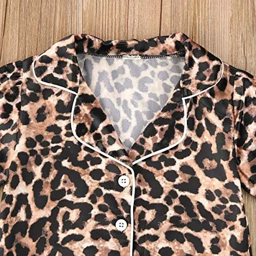 Bolalar uchun Satin Pijama to'plami Qiz Bola O'g'il Bola Kalta Yengli Tugmali Pijama Ko'ylagi Top+Shortiklar Uxlab Yotish Kiyimlari - 4