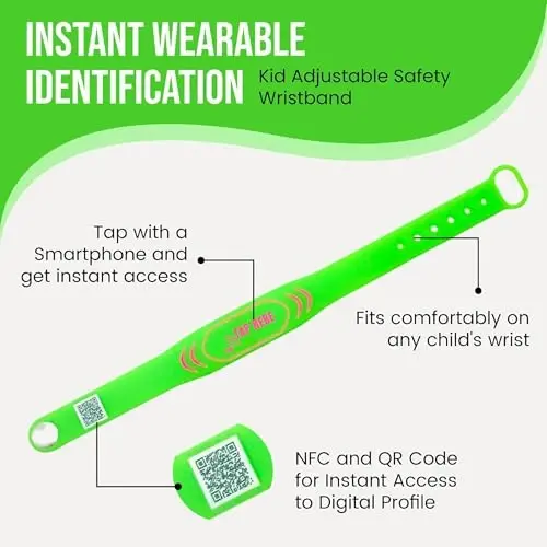 Bolalar uchun sozlanishi mumkin bo'lgan ID bilaguzuk – NFC Smart xavfsizlik tasmasi 