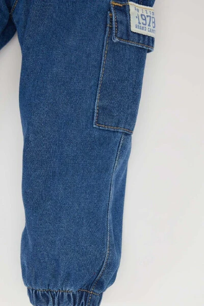 Болалар учун эластик кайишли пахтали шим, яшил-кўк ранг - 5