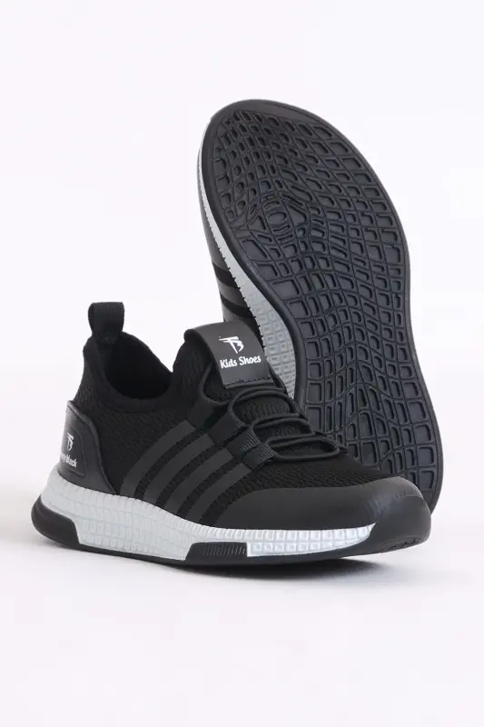 Bolalar Unisex Qora Oq Sport poyabzali Tbqnt-Qora Oq - 2