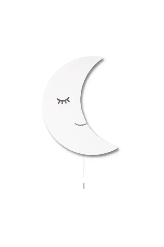 Bolalar Yoshlar Yotoq xonasi Qiz Bola O'g'il Bola Chaqaloq Devor Dekorasi Oy Yoritish Modellari-Oq - 1