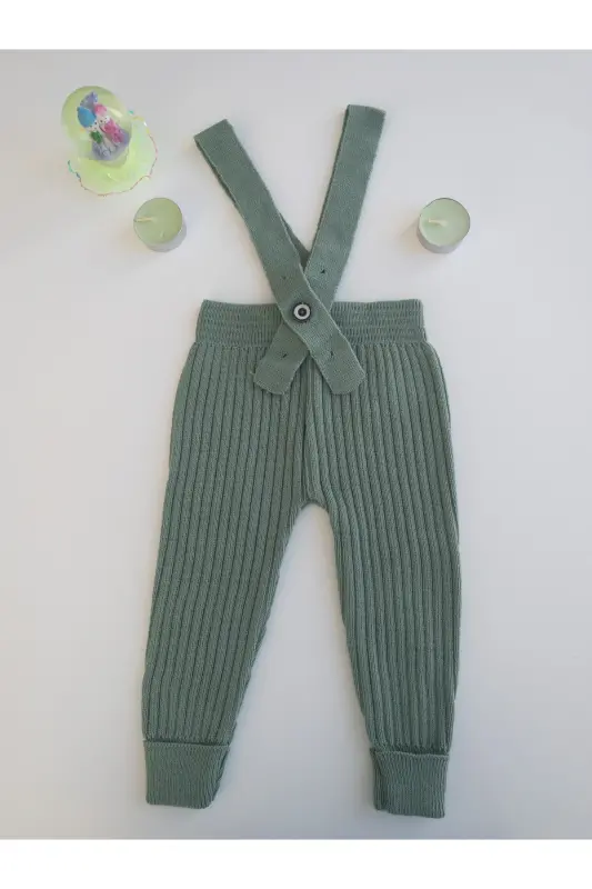 Bolalari o'zgartiriladigan xochsimon bog'ichli chaqaloq bolalar leggings jumsuit Mint - 4