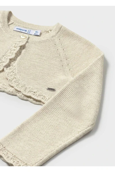 Болеро для девочки бежевое мерсеризованное 00306-051 - 4