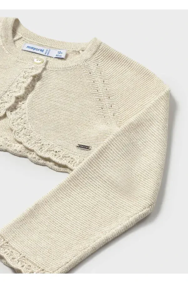 Болеро для девочки бежевое мерсеризованное 00306-051 - 4