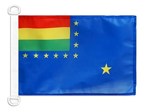 Boliviya dengiz floti NAUTICAL bayrog'i 18'' x 12'' - Boliviya urush bayroqlari 30 x 45 sm. - Qayiq uchun banner 12x18 dyuym - AZ FLAG 