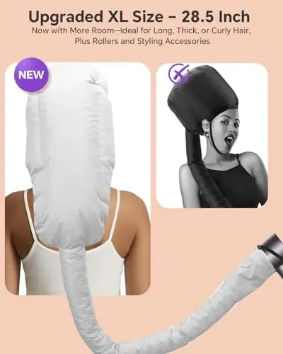 Boloye Hair Dryer Bonnet Attachment – Tezroq quritish va chuqur parvarishlash uchun 28.5