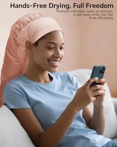 Boloye Hair Dryer Bonnet for Women, Large Hooded AttacModazoneent for Long Curly Braided Hair, Speeds Up Drying & Deep Conditioning, Fits All Head Sizes, Rose Gold (Extra Large) - BOLOYE (1)