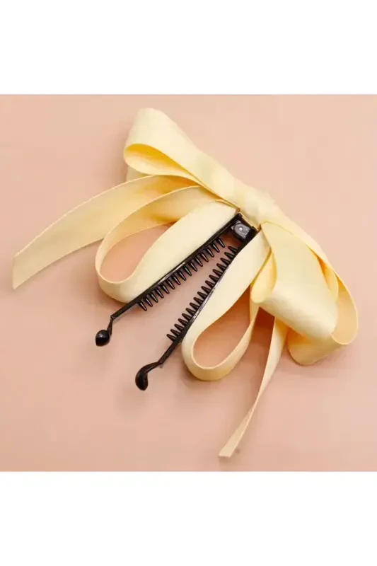 Большая заколка для волос в виде бананового банта - Желтый - 1