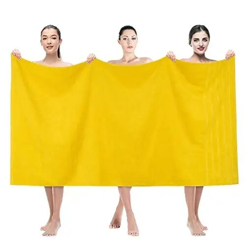 Большое банное полотенце American Soft Linen 35x70 Jumbo, 600 GSM, 100% турецкий хлопок, роскошное полотенце для ванной, пляжа и бассейна, желтое - AMERICAN SOFT LINEN