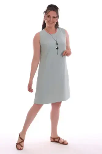 Большое платье без рукавов мятного цвета - 2