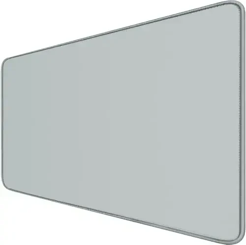 Large Gaming Mouse Pad with Stitched Edges, Durable Non-Slip Natural Rubber Base, Waterproof Computer Keyboard Pad Mat for Esports Pros/Gamer/Desktop/Office/Home - Grey - 1
