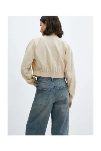 Bomber jacket with pocket-Ecru - 6