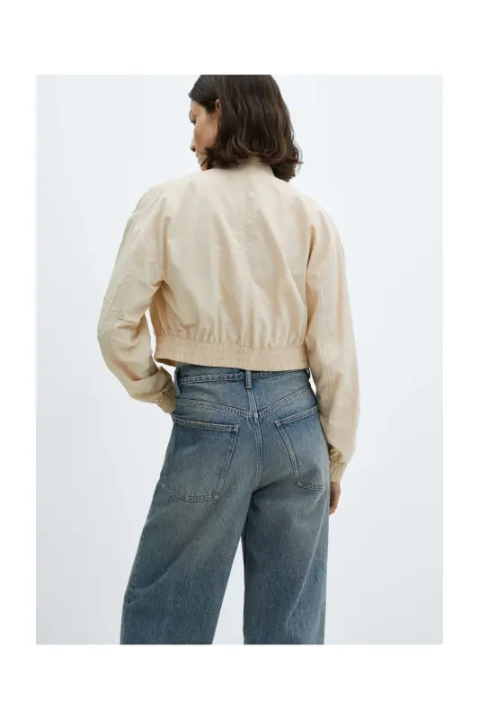 Bomber jacket with pocket-Ecru - 6