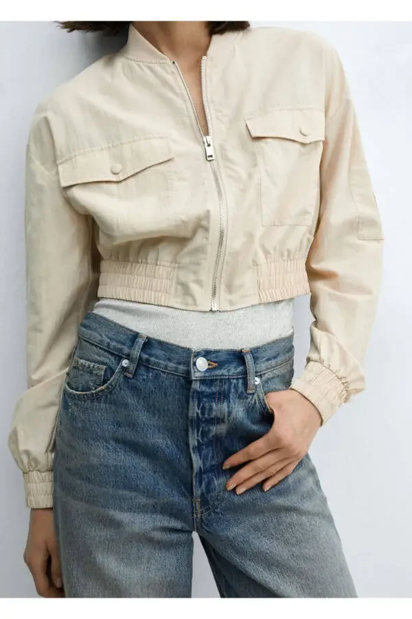 Bomber Jacket with Pockets - 7
