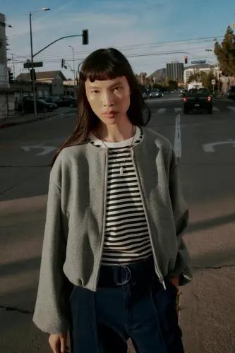 БОМБЕР С МЯГКОЙ ПОДКЛАДКОЙ - Серый - ZARA (1)